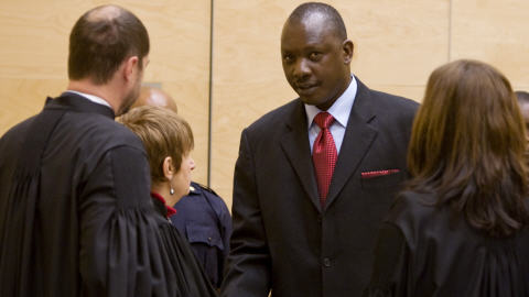 Thomas Lubanga durant son procès à la Cour Pénale Internationale